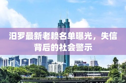 汨羅最新老賴名單曝光，失信背后的社會警示