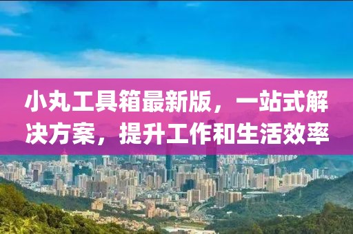 小丸工具箱最新版，一站式解決方案，提升工作和生活效率