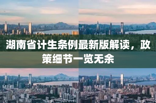 湖南省計(jì)生條例最新版解讀，政策細(xì)節(jié)一覽無余