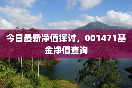 今日最新凈值探討，001471基金凈值查詢
