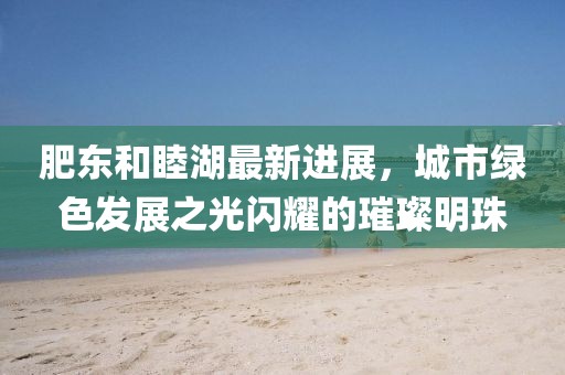肥東和睦湖最新進(jìn)展，城市綠色發(fā)展之光閃耀的璀璨明珠