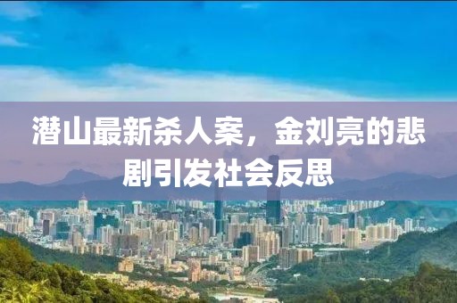 潛山最新殺人案，金劉亮的悲劇引發(fā)社會(huì)反思