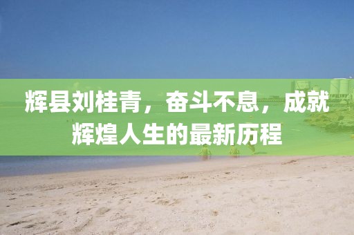 輝縣劉桂青，奮斗不息，成就輝煌人生的最新歷程