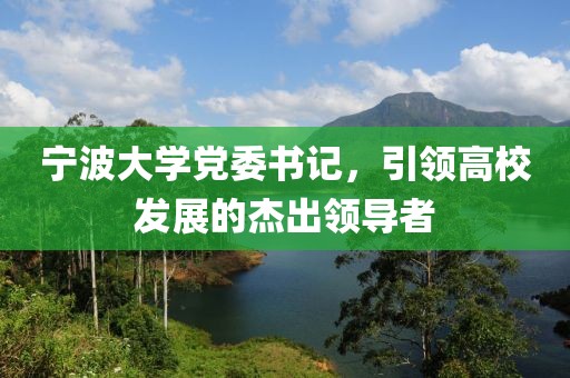 寧波大學(xué)黨委書記，引領(lǐng)高校發(fā)展的杰出領(lǐng)導(dǎo)者