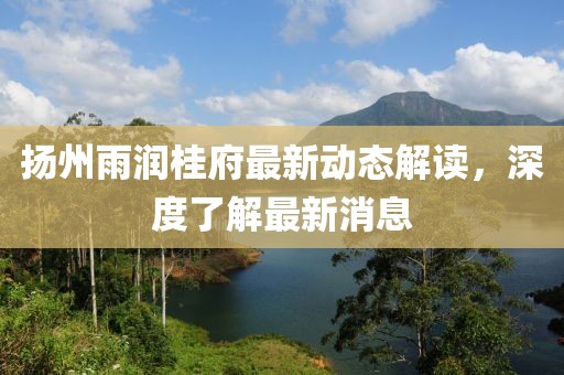 揚(yáng)州雨潤桂府最新動態(tài)解讀，深度了解最新消息