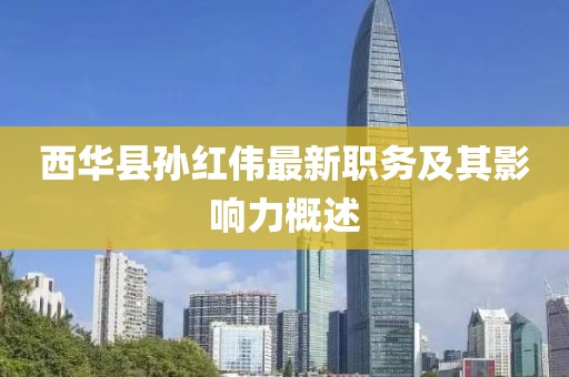 西華縣孫紅偉最新職務(wù)及其影響力概述