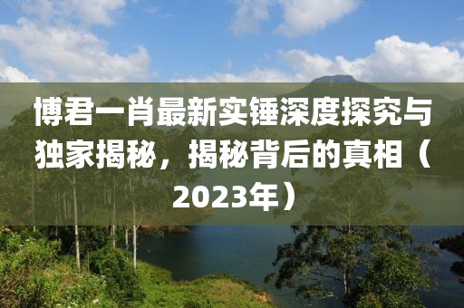 博君一肖最新實(shí)錘深度探究與獨(dú)家揭秘，揭秘背后的真相（2023年）