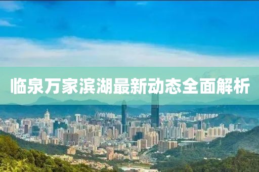 臨泉萬家濱湖最新動態(tài)全面解析