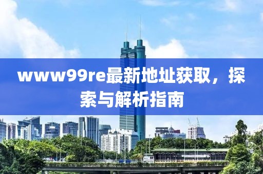 www99re最新地址獲取，探索與解析指南