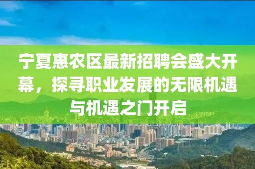寧夏惠農區(qū)最新招聘會盛大開幕，探尋職業(yè)發(fā)展的無限機遇與機遇之門開啟