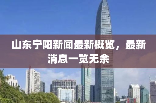 山東寧陽新聞最新概覽，最新消息一覽無余