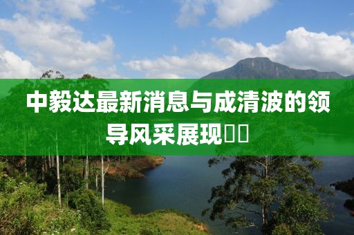 中毅達(dá)最新消息與成清波的領(lǐng)導(dǎo)風(fēng)采展現(xiàn)??