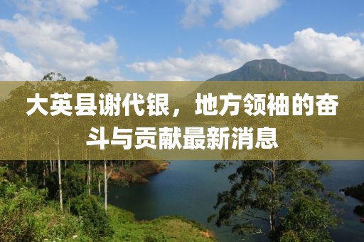 大英縣謝代銀，地方領(lǐng)袖的奮斗與貢獻(xiàn)最新消息
