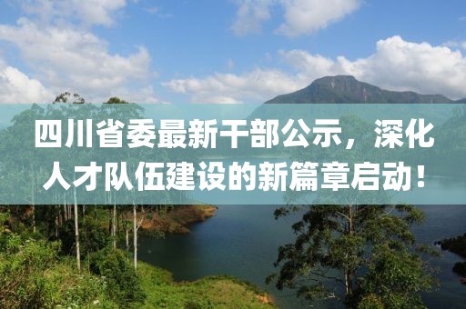 四川省委最新干部公示，深化人才隊(duì)伍建設(shè)的新篇章啟動(dòng)！