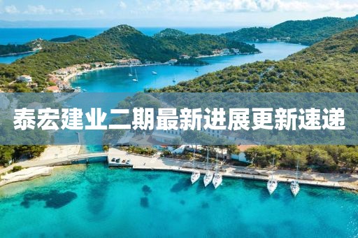 泰宏建業(yè)二期最新進(jìn)展更新速遞