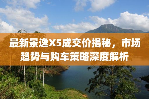 最新景逸X5成交價揭秘，市場趨勢與購車策略深度解析