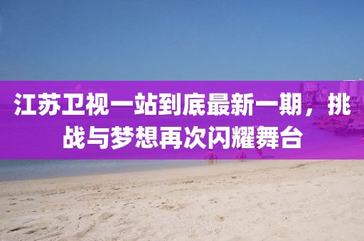 江蘇衛(wèi)視一站到底最新一期，挑戰(zhàn)與夢(mèng)想再次閃耀舞臺(tái)