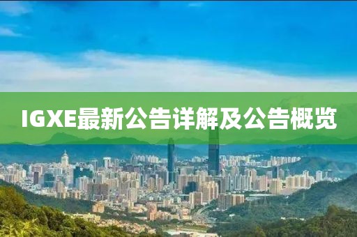 IGXE最新公告詳解及公告概覽