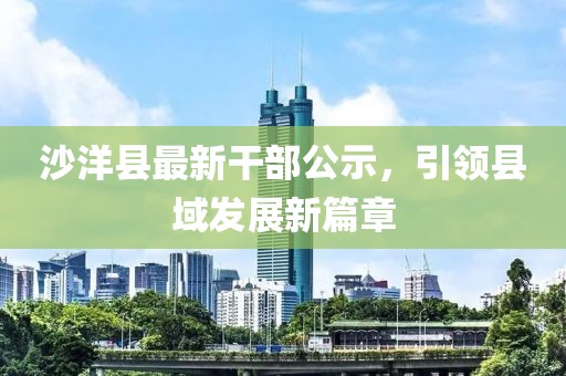 沙洋縣最新干部公示，引領(lǐng)縣域發(fā)展新篇章