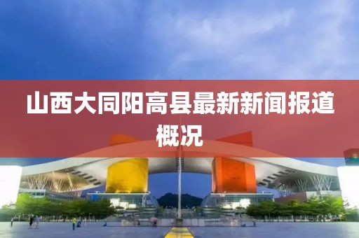 山西大同陽高縣最新新聞報(bào)道概況