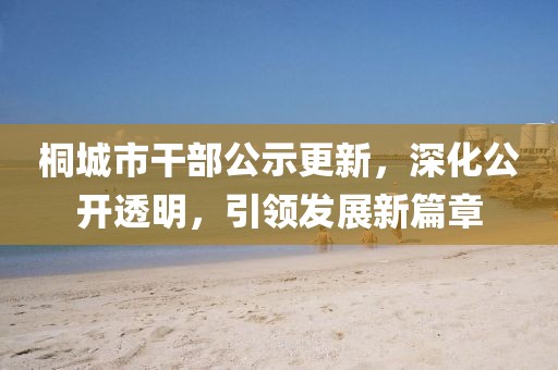 桐城市干部公示更新，深化公開透明，引領(lǐng)發(fā)展新篇章