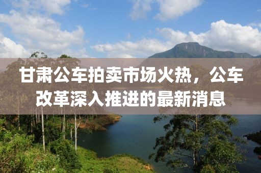 甘肅公車拍賣市場(chǎng)火熱，公車改革深入推進(jìn)的最新消息