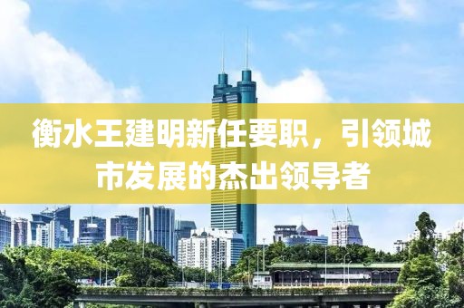 衡水王建明新任要職，引領(lǐng)城市發(fā)展的杰出領(lǐng)導(dǎo)者