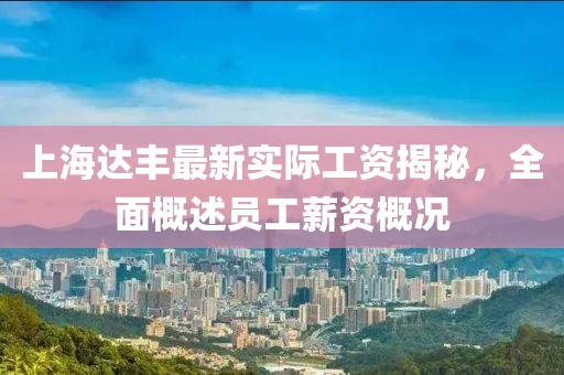 上海達豐最新實際工資揭秘，全面概述員工薪資概況
