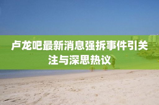盧龍吧最新消息強拆事件引關(guān)注與深思熱議