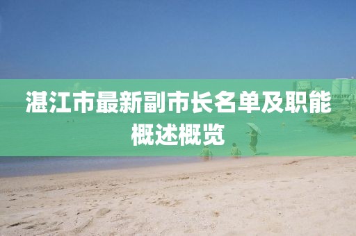 湛江市最新副市長名單及職能概述概覽