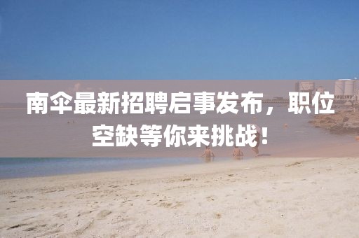 南傘最新招聘啟事發(fā)布，職位空缺等你來挑戰(zhàn)！
